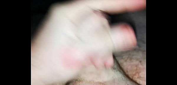 Masterbating my uncut cock